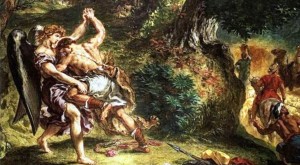 Eugène Delacroix - Giacobbe lotta con l'Angelo